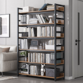 Raft pardoseala mdf metal stejar negru Janel 80x30x175,5 cm