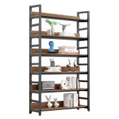 Raft pardoseala mdf metal stejar negru Janel 80x30x175,5 cm