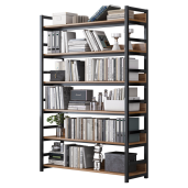 Raft pardoseala mdf metal stejar negru Janel 80x30x175,5 cm