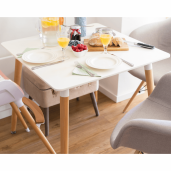 Masa dining MDF alb lemn fag Didier 70x70x74 cm
