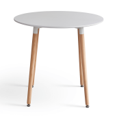 Masa dining MDF alb lemn fag Elcan 80x75 cm