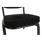 Scaun tapiterie neagra cadru gri Jeff 44x50x91 cm