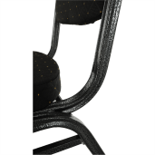 Scaun tapiterie neagra cadru gri Jeff 44x50x91 cm