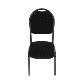 Scaun tapiterie neagra cadru gri Jeff 44x50x91 cm