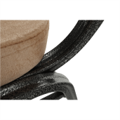 Scaun tapiterie textil bej cadru metal gri Jeff 44x50x91 cm