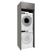 Dulap deasupra masinii de spalat si uscator DTD laminat gri grafit Jergi 67,5x67x210 cm