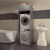 Dulap deasupra masinii de spalat si uscator DTD laminat gri grafit Jergi 67,5x67x210 cm