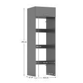 Dulap deasupra masinii de spalat si uscator DTD laminat gri grafit Jergi 67,5x67x210 cm