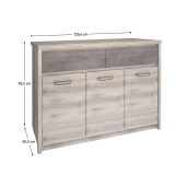 Comoda PAL castan Nairobi onix Jesi 126.6x40.3x95.2 cm