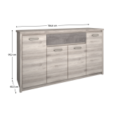 Comoda PAL castan Nairobi onix Jesi 166.6x95.2x40.3 cm