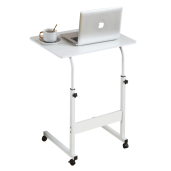 Birou inaltime reglabila cu roti alb Justus 60x40x64-86 cm