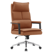 Scaun birou piele ecologica maro crom, Kahil 65x71x106-112 cm