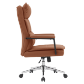 Scaun birou piele ecologica maro crom, Kahil 65x71x106-112 cm