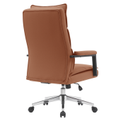 Scaun birou piele ecologica maro crom, Kahil 65x71x106-112 cm
