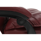 Scaun de birou, cu suport pentru picioare, piele ecologica bordo, Drake, 72x85x118 cm