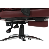 Scaun de birou, cu suport pentru picioare, piele ecologica bordo, Drake, 72x85x118 cm