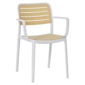 Scaun plastic alb bej Kardos 56,5x53x81 cm