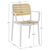 Scaun plastic alb bej Kardos 56,5x53x81 cm