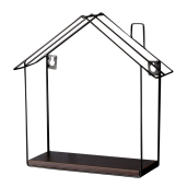 Etajera MDF nuc metal negru Kasita 28x8x28 cm