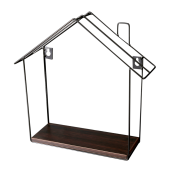 Etajera MDF nuc metal negru Kasita 28x8x28 cm