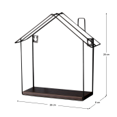 Etajera MDF nuc metal negru Kasita 28x8x28 cm