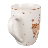 Set 6 cani portelan alb maro Pisicute 12x8x10 cm, 350 ml