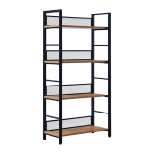 Raft metal negru DTD stejar Keler 60x28x121 cm