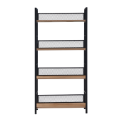 Raft metal negru DTD stejar Keler 60x28x121 cm