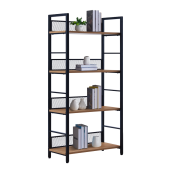Raft metal negru DTD stejar Keler 60x28x121 cm