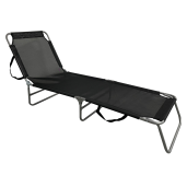 Sezlong de gradina negru gri Keleo 58x182x30/79 cm