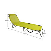 Sezlong de gradina verde gri Keleo 58x182x30/79 cm