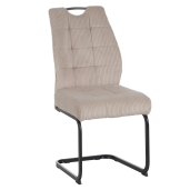 Scaun dining textil maro taupe metal negru Kelma 46x62,5x97 cm