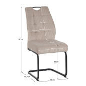 Scaun dining textil maro taupe metal negru Kelma 46x62,5x97 cm