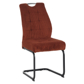 Scaun dining textil caramiziu metal negru Kelma 46x62,5x97 cm