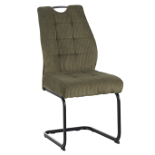 Scaun dining textil verde metal negru Kelma 46x62,5x97 cm