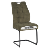 Scaun dining textil verde metal negru Kelma 46x62,5x97 cm