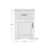 Comoda DTD alb alpin Kentak 54,5x34,5x83 cm