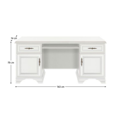 Birou DTD alb alpin Kentak 160x74x78 cm