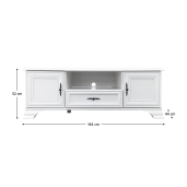 Comoda TV DTD alb alpin Kentak 144x44x52 cm 