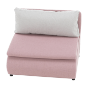 Fotoliu extensibil cu tapiterie textil roz gri Keny 100x87x90 cm