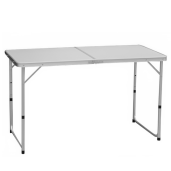 Masa camping pliabila aluminiu mdf alb Kepi 120x60x54 cm