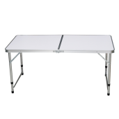 Masa camping pliabila aluminiu mdf alb Kepi 120x60x54 cm
