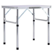 Masa camping pliabila aluminiu mdf alb Kepi 60x45x55 cm