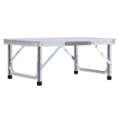 Masa camping pliabila aluminiu mdf alb Kepi 60x45x55 cm