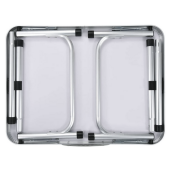 Masa camping pliabila aluminiu mdf alb Kepi 60x45x55 cm