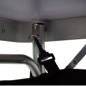 Masa camping pliabila cu spatiu depozitare aluminiu mdf textil negru Kepi 120x47x54 cm