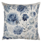 Perna decorativa poliester alb albastru 45x45x4 cm