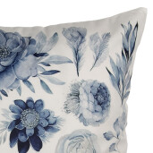 Perna decorativa poliester alb albastru 45x45x4 cm