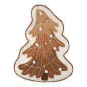 Perna Craciun Bradut poliester alb maro 33x40x4 cm
