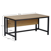 Birou metal negru mdf laminat stejar Kilis 120x80x72 cm